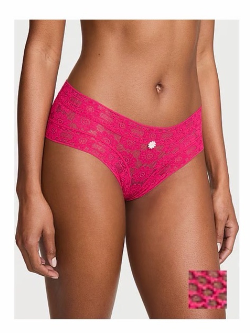 NWT Victoria’s Secret Lace Cheeky Panty in Vibrant Fucsia